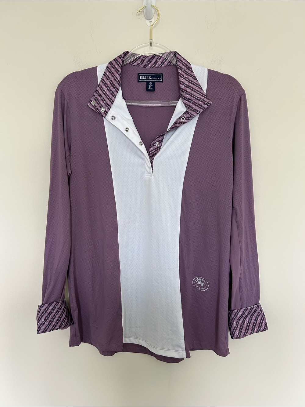 Essex Classics Equestrian Collared Show Shirt Top Size XL Purple - Picture 2 of 5